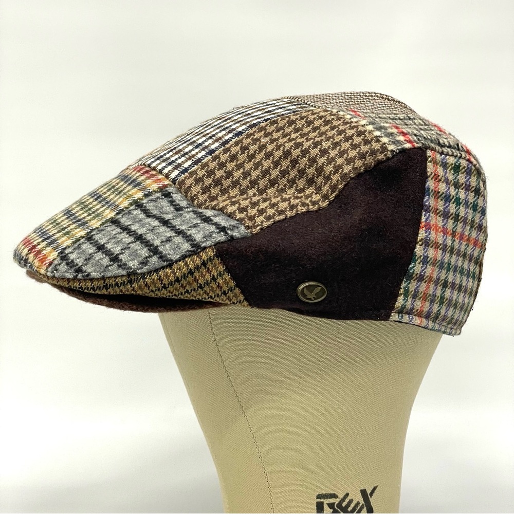 American Classics Epoch Hats Company 100% Wool Patchwork Newsboy Cap Size Large